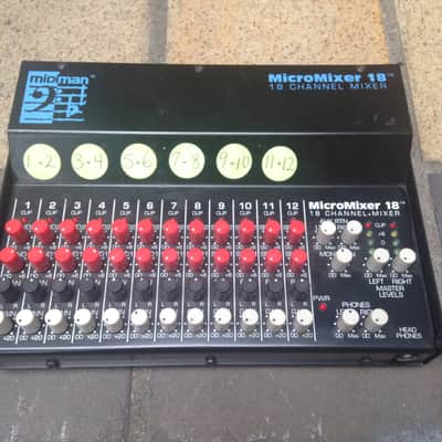 MIDIMan MicroMixer 18 18-channel mixer (12 channel + 3 stereo pairs) ultra compact low profile mixer image 1