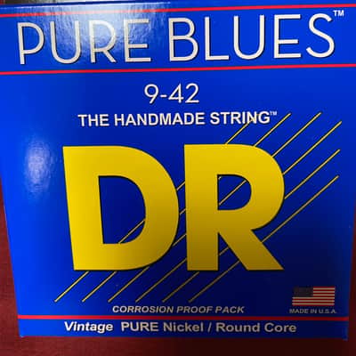 DR Pure Blues electric guitar strings 9-42 extra light - Made in USA image 1
