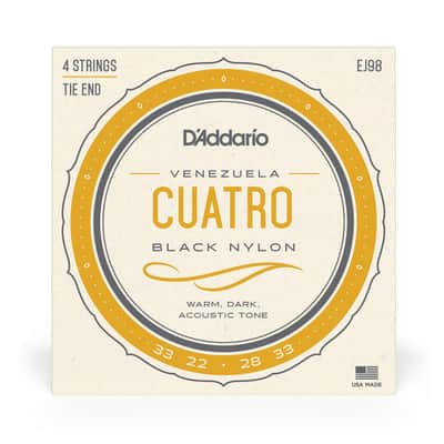 D'addario EJ98 Cuatro VenezuElectrica Blk Nylon image 1