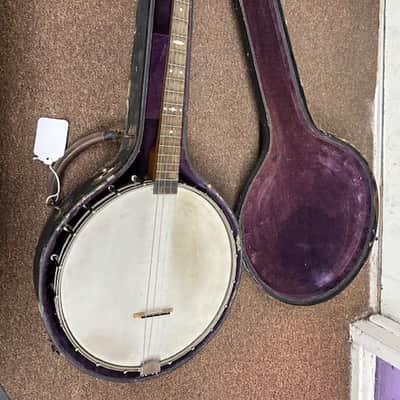 OLD Used Guckert Duplex 4 String Tenor Banjo 1922? w/ Hard Case Vintage Antique image 1