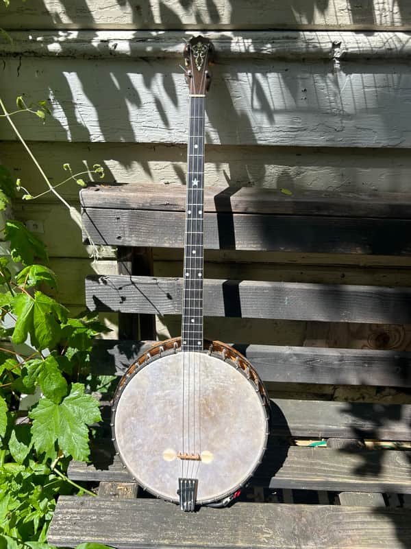 1920s FAIRBANKS VEGA TubaPhone 4 string Tenor Banjo w/ resonator plate and pickup. image 1