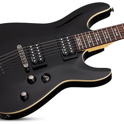 Schecter Guitar Research Omen-6 Left Handed Electric Guitar Black image 8