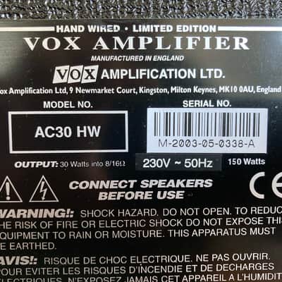 RARE! LIMITED EDITION: Vox AC30HW Hand Wired Amp Series 2003 (made in the UK) image 16