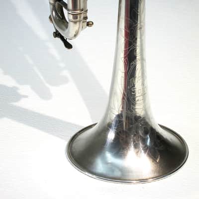 Vintage 1913 York & Sons Perfect Tone Coronet Trumpet Silver Engraved w Original Case & Acessories image 17