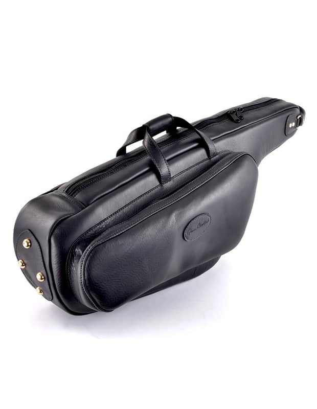 Saxophone Gig Bag - DOUBLE Tenor/Soprano Saxophone w/Flute Pocket - Leather - Glenn Cronkhite image 1