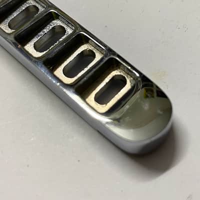 1980s chrome Gibson USA top adjust 9 point bridge base with no saddles rare original vintage part image 6