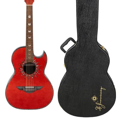 H. Jimenez Colección de Galaxia Antares Bajo Quinto Glossy Red Sparkle Finish Acoustic +Hardshell Case | Authorized Dealer image 1