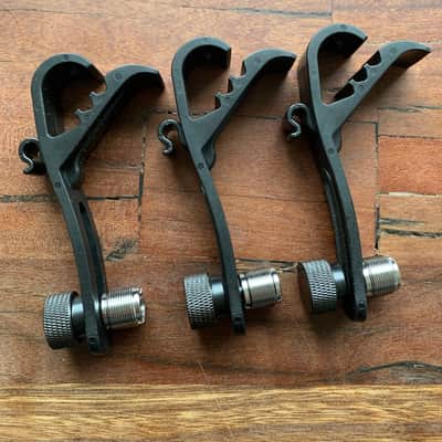 Set of 3 Unbranded Clip-On Drum Microphone Clips for Toms Snare Live Studio Drum Kit