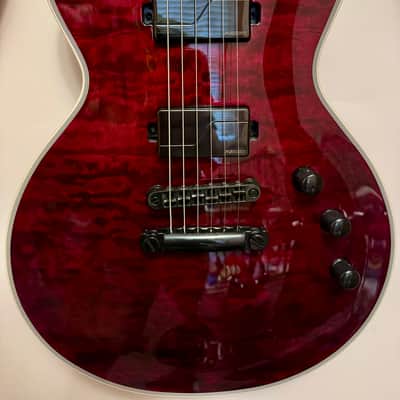 ESP LTD EC-1000QM Electric Guitar - See Thru Black Cherry REPAIRED NECK DAMAGED FRONT HEADSTOCK image 1