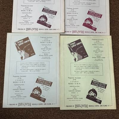 Used Vintage Retro Old Belwin Set of 4 different music books Hawaiian & Electric Guitar Course Books image 2