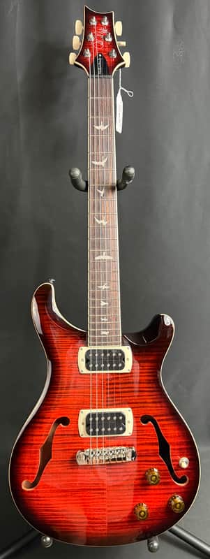 PRS SE Hollowbody I Piezo Electric Guitar Orange Tiger Smokeburst Finish w/ Gig Bag image 1