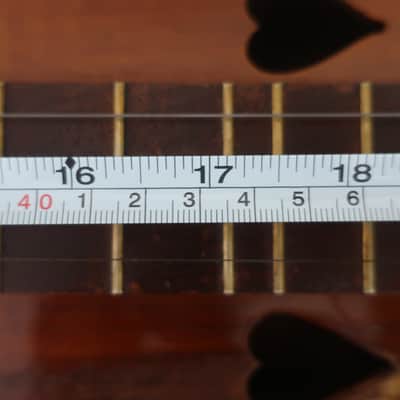 Vintage 1970s The Dulcimer Factory DF STAMP Birch Mahogany 4-String Heart Motif Mountain Dulcimer Walnut Heart Sound Hole K image 12