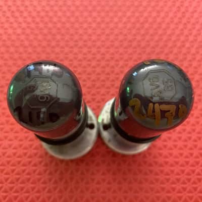 Matched Pair Hytron 6V6 6V6GT Vacuum Tubes Valves Black Glass image 3