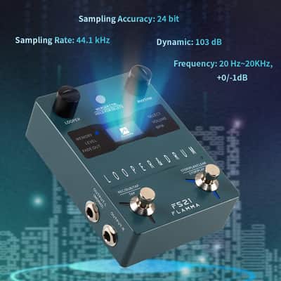 FLAMMA FS21 Stereo Guitar Looper Pedal & Drum Machine 2-in-1 with160 Minutes Loop Recording Capacity 100 Drum Grooves 10 Metronome Support Software Editing image 2