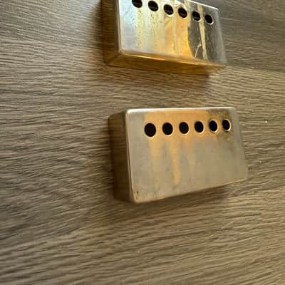 Vintage Gibson Narrow-Space Gold Humbucker Covers – 46mm Rare ’50s/’60s Spec (Original Pair) image 24
