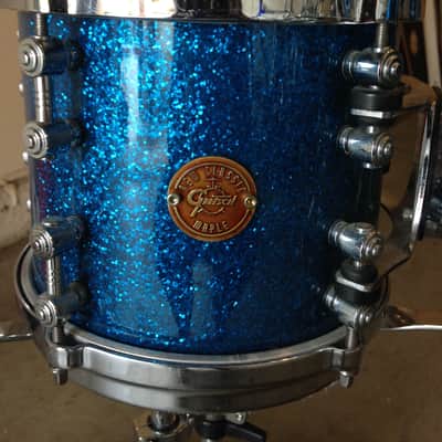 Gretsch New Classic Maple Drum Set 2011 Ocean Blue Sparkle 8, 10, 12, 14, 16, 18, 22 image 2