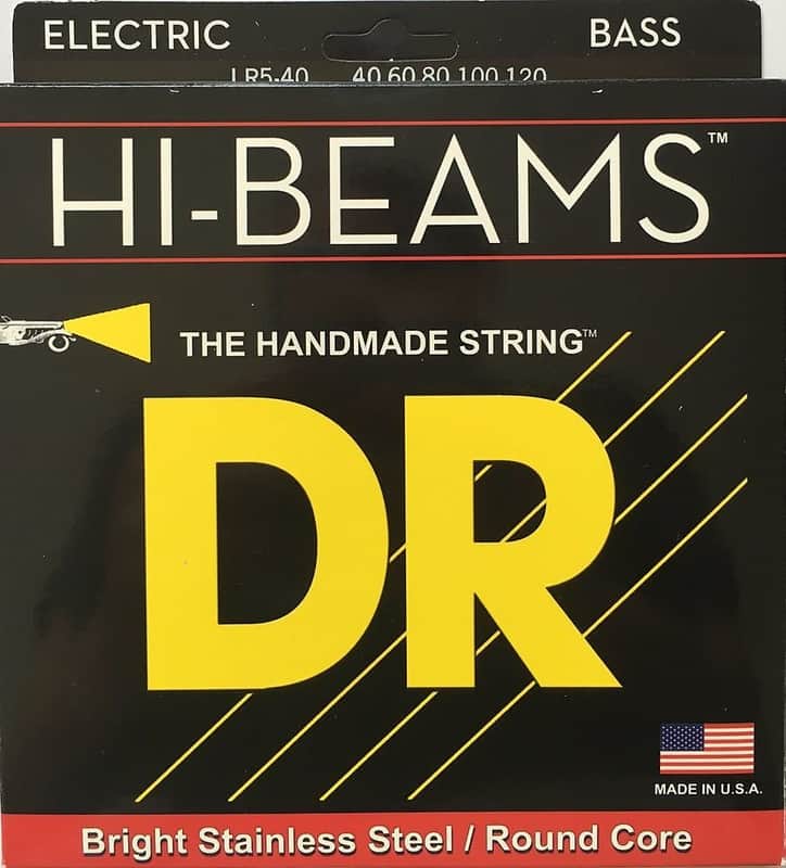 DR LR5-40 Hi-Beam 5-String Bass Strings - Light (40-120) image 1