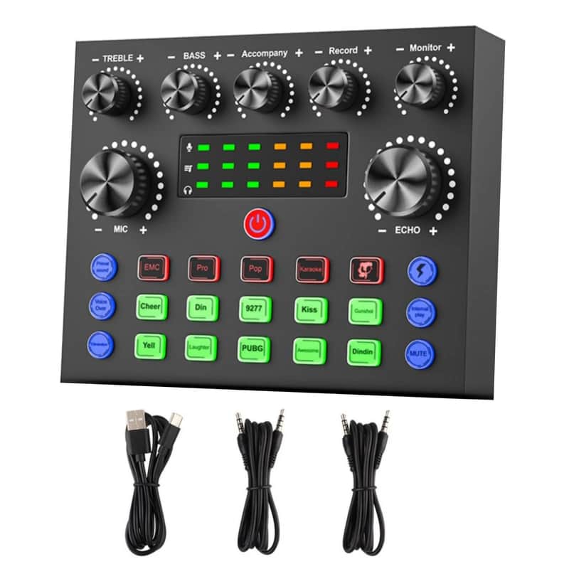 V8S Sound Card – Live Broadcast Audio Mixer for Studio Singing, Streaming & Karaoke image 1