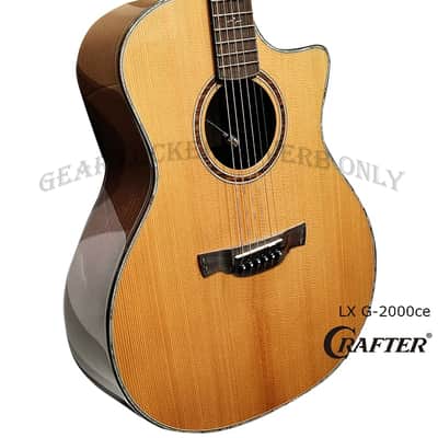 Crafter LX G-2000ce all solid torrefied Alpine Spruce & rosewood electric guitar image 3