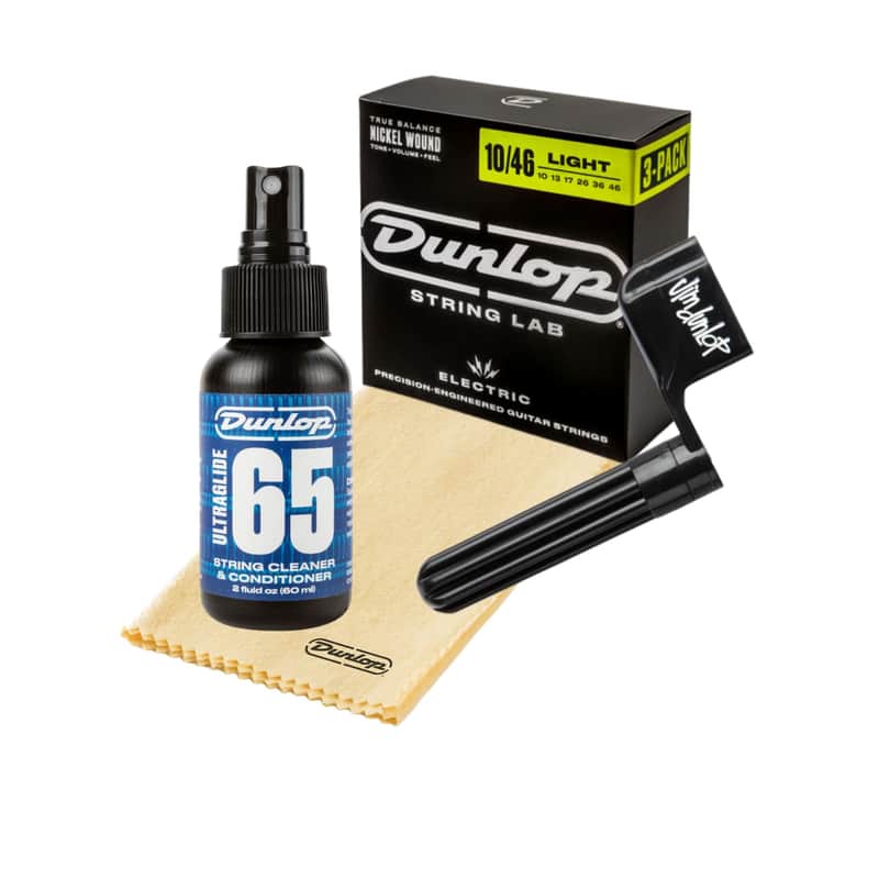 Dunlop Electric Guitar Strings + FREE Care Kit (Cleaner, Winder, Cloth) image 1