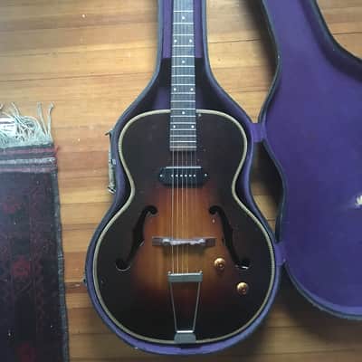 1936 Orpheum No. 3 Archtop Hollow Body Acoustic Electric Guitar W/Original Case P90 Vintage USA image 1