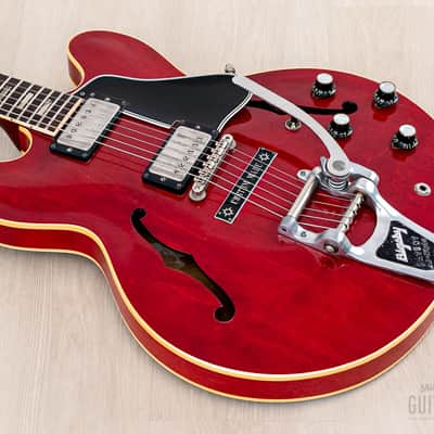 1962 Gibson ES-335 TDC Vintage Semi-Hollow Guitar Cherry w/ Bigsby, Pat # Pickups, Lifton Case image 11