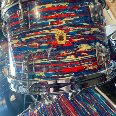 Vintage 1968 Ludwig Classic Maple 12", 13", 16", 22" - Psychedelic Red image 9