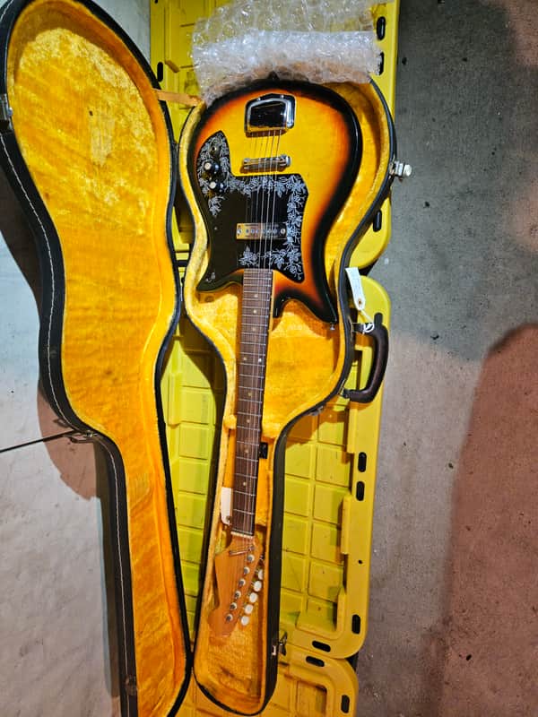 Teisco  tulip  guitar, sunburst Circa 1970's image 1