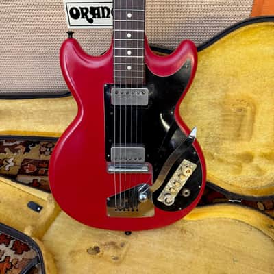 Vintage 1960s Hofner Colorama 2 II Red Solid Whammy Electric Guitar w/ Case image 1