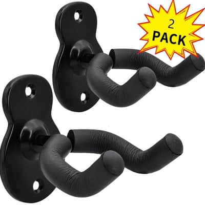 2 Pack Guitar Hangers Wall Mount Adjustable Hook Holder Instrument Display image 5