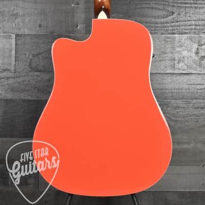 Fender California Standard Redondo CE Spruce Top Ivory Pickguard - Fiesta Red image 2