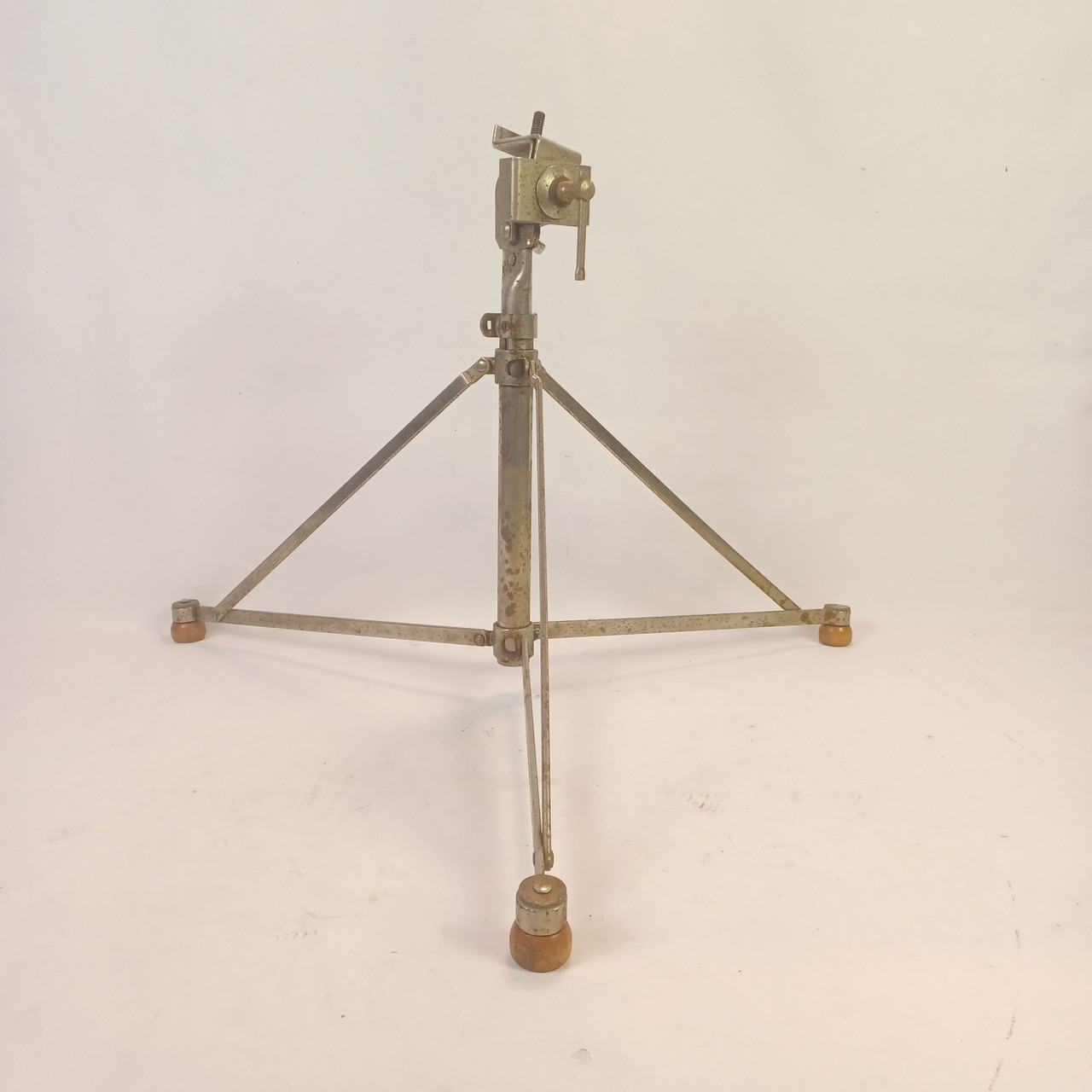 Walberg & Auge Nickel Tripod Base Stand + Roto-Tom? Cymbal/Drum Vintage 50s US — main photograph