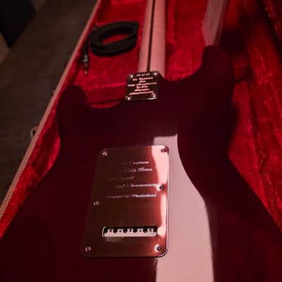 Fender Custom Shop Stratocaster 40th Anniversary Concert Limited Edition 1994 UK Exclusive ARTIST ONLY Eric Clapton Mark Knopfler Rory Gallagher George Harrison Keith Richards etc Ruby Red Ash Body Gold Hardware AAA Flame Neck USA American FSR Guitar image 22