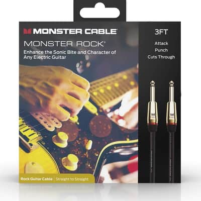 Monster 600625-00 Prolink Rock 1/4" Instrument Cable. 3 ft - Straight to Straight image 1