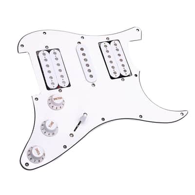 Stratocaster Style Loaded HSH Pickguard and Pickup, White image 2