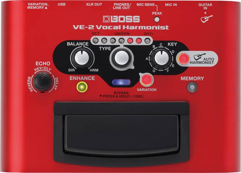 Boss VE-2 Vocal Harmonist Multi-Effect Unit - Red image 1