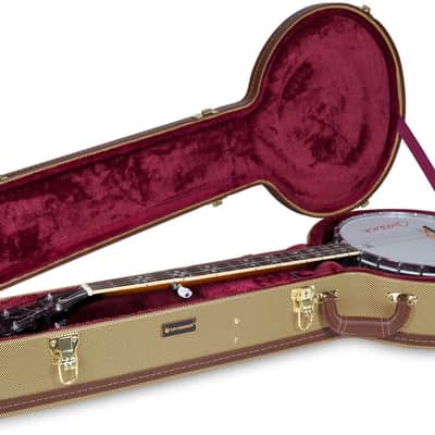 Crossrock  5 String Resonator Banjo Deluxe Wood Hard Case  In Vinyl Tweed  CRW620BJTW image 4