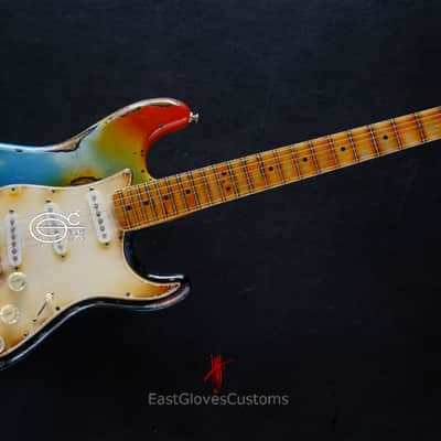 Fender Deluxe Stratocaster Galaxy Blue Aged Relic by East Gloves Customs (RARE) image 17