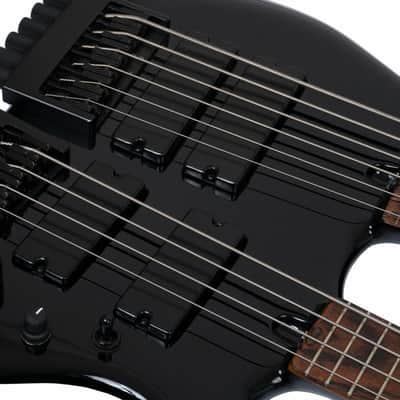 Muckelroy Custom Doubleneck Headless Bass 6-string Fretless 4-string Fretted 2016 Black *Video* image 3