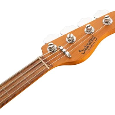 Sadowsky MetroExpress 21-Fret Vintage J/J Bass, Morado Fingerboard, Fretless With Lines, 4-String - Solid Olympic White High Polish image 7