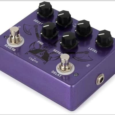 Caline CP80 Ragnarok Reverb Delay Effects Pedal Repeat Preamp Acoustic Electric Guitar Pedal True Bypass Metal Purple CP-80 image 4