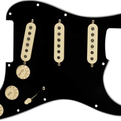 Fender #0992345506 - Pre-Wired Strat Pickguard, Original '57/'62 SSS, Black 11 Hole PG image 1
