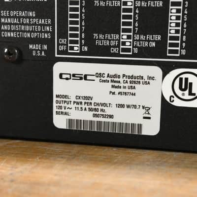 QSC CX1202V 1200W 70V 2-Channel Power Amplifier CG011ZX image 10