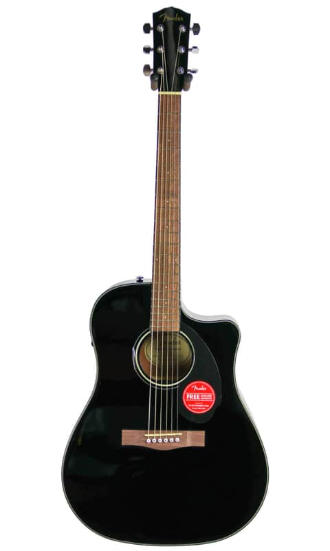 Fender CD-60SCE Solid Top Dreadnought Acoustic-Electric Guitar - Black image 1
