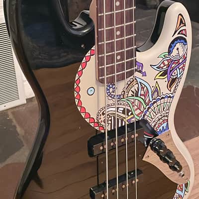 Fender Squier Jazz Bass 4-string Bass Guitar - Unique Custom Yin-Yang Design image 3