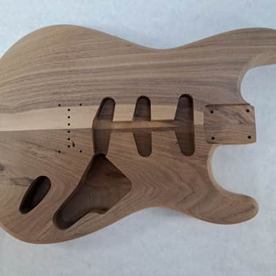 Unfinished Walnut SSS Hardtail guitar body - fits Fender Strat Stratocaster necks J2301 image 1