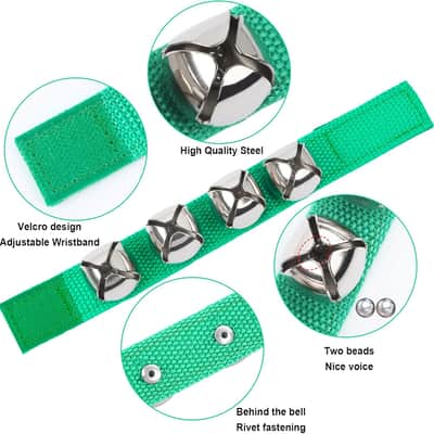 24 Packs Shaker Musical Instruments for Kids, 12 Packs Egg Shaker and 12 Packs Wrist Hand Band Jingle Bells image 3