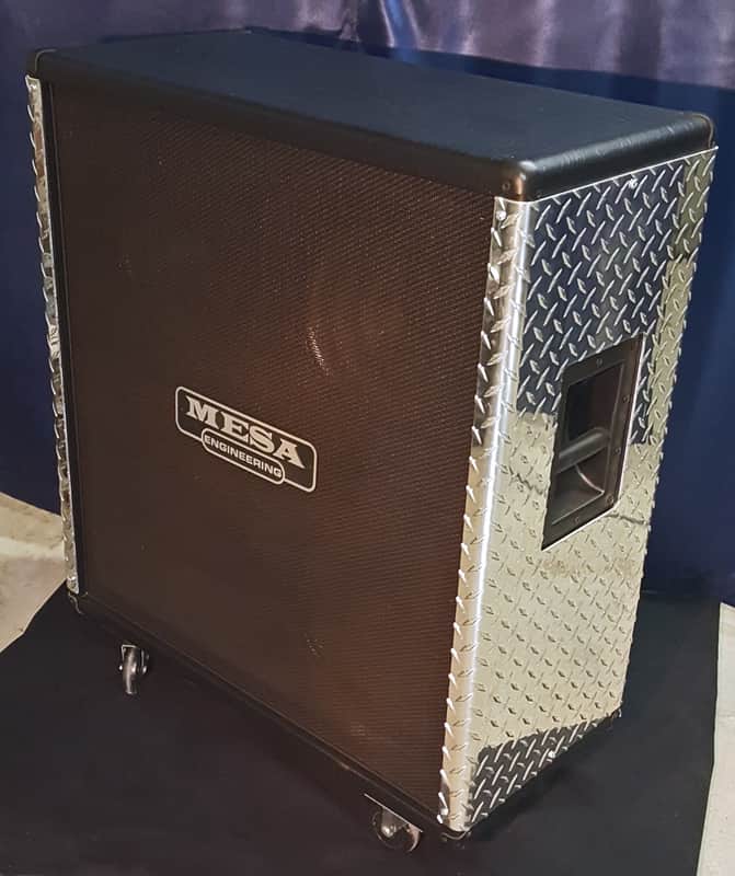Mesa Boogie AX12 Rectifier 4 x 12 flat front speaker cabinet 2010's - Black/Aluminium step tread image 1