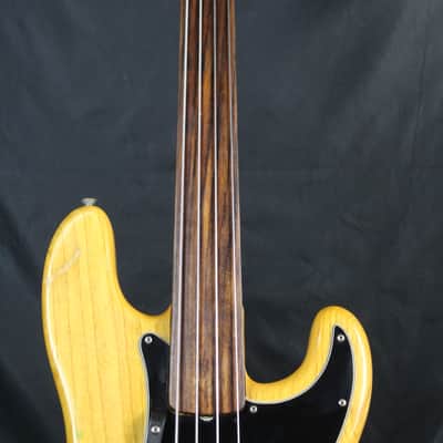 1975 Vintage Fender Precision Bass Guitar Fretless w/ Natural Finish & HSC image 8