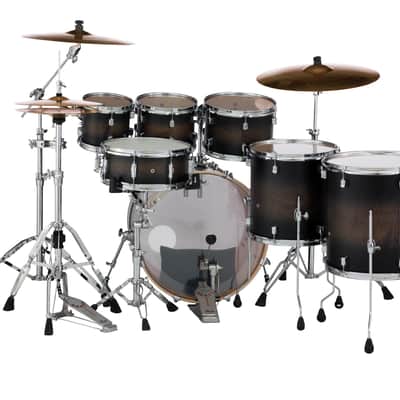 Pearl Decade Maple Satin Black Burst Kit 22/8/10/12/14/16/14 7pc Drum Shell Pack | Authorized Dealer image 8